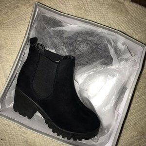 Suede Black Bootie